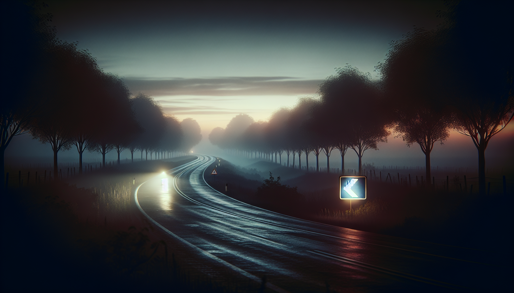 Road at night in Charlotte illustrating drunk driving accident risks