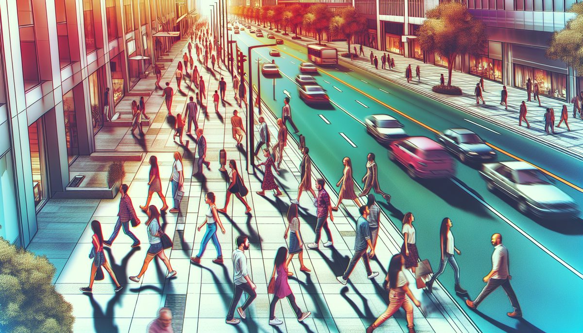 Main Street Belmont crosswalk where pedestrian-vehicle conflicts occur