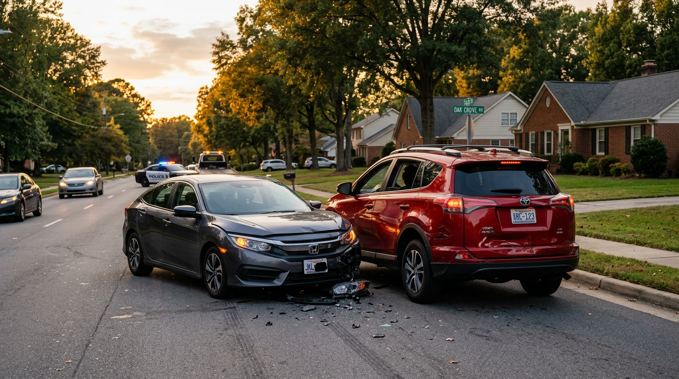 Rear-end collision on North Carolina highway